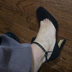 Zara Black Ankle Strap Heels